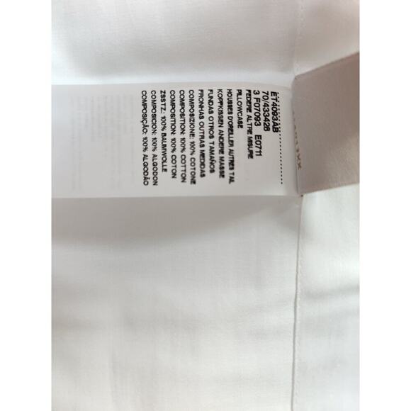 New Frette 2 Pc Set Porto Cotton King Shams White Sandstone Embroidery #06 - Picture 8 of 13